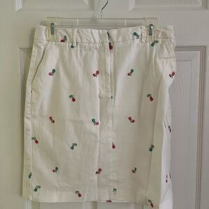Floral Embroidered White Skirt